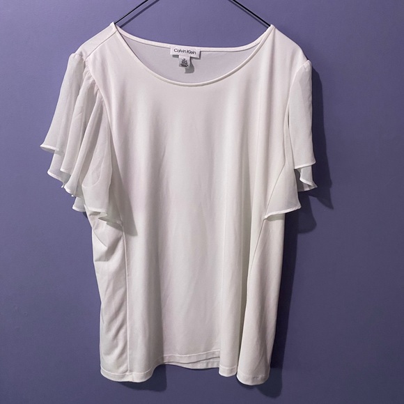 Calvin Klein white formal blouse - Picture 1 of 7